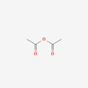 molecular formula C4H6O3<br>C4H6O3<br>(CH3CO)2O<br>(CH3CO)2O B6355015 Acetic anhydride, ACS, 97% CAS No. 108-24-7