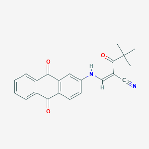 molecular formula C22H18N2O3 B6355027 2-(2,2-Dimethylpropanoyl)-3-((9,10-dioxo(2-anthryl))amino)prop-2-enenitrile CAS No. 1025179-49-0
