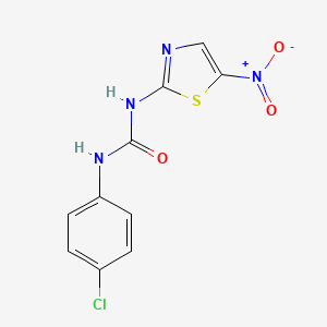 molecular formula C10H7ClN4O3S B6355273 1-(4-Chloro-phenyl)-3-(5-nitro-thiazol-2-yl)-urea CAS No. 98994-07-1