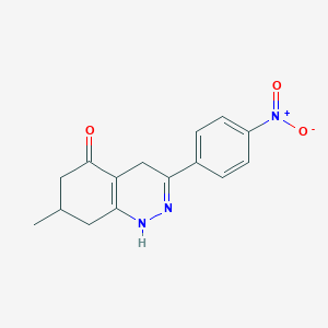 molecular formula C15H15N3O3 B6355302 7-Methyl-3-(4-nitrophenyl)-1,4,6,7,8-pentahydrocinnolin-5-one CAS No. 1023554-64-4