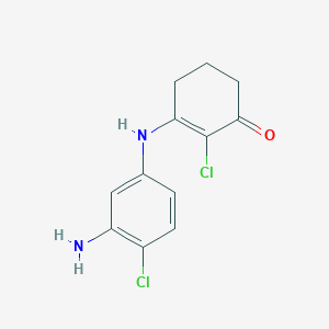 molecular formula C12H12Cl2N2O B6355305 3-((3-Amino-4-chlorophenyl)amino)-2-chlorocyclohex-2-en-1-one CAS No. 1023576-47-7