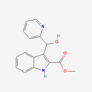 molecular formula C16H14N2O3 B6355369 3-(Hydroxy-pyridin-2-yl-methyl)-1H-indole-2-carboxylic acid methyl ester CAS No. 885953-98-0
