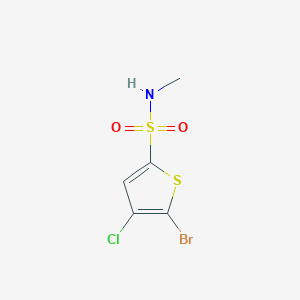 molecular formula C5H5BrClNO2S2 B6355424 5-Bromo-4-chloro-thiophene-2-sulfonic acid methylamide, 95% CAS No. 1517429-08-1