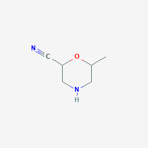molecular formula C6H10N2O B6355428 6-Methylmorpholine-2-carbonitrile CAS No. 1540117-04-1