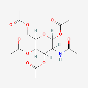 molecular formula C16H23NO10 B6355465 Acetic acid 4,6-diacetoxy-2-acetoxymethyl-5-acetylamino-tetrahydro-pyran-3-yl ester CAS No. 582318-96-5