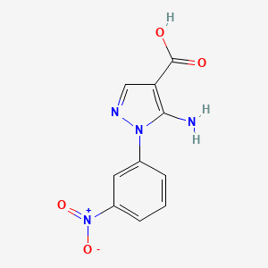 molecular formula C10H8N4O4 B6355536 5-Amino-1-(3-nitrophenyl)-1H-pyrazole-4-carboxylic acid CAS No. 16459-37-3