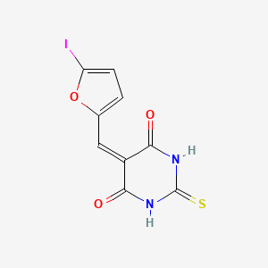 molecular formula C9H5IN2O3S B6355558 5-(5-Iodo-furan-2-ylmethylene)-2-thioxo-dihydro-pyrimidine-4,6-dione CAS No. 339339-54-7