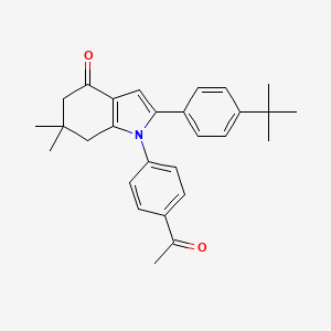 molecular formula C28H31NO2 B6355570 1-(4-Acetylphenyl)-2-(4-(tert-butyl)phenyl)-6,6-dimethyl-5,6,7-trihydroindol-4-one CAS No. 1023510-34-0
