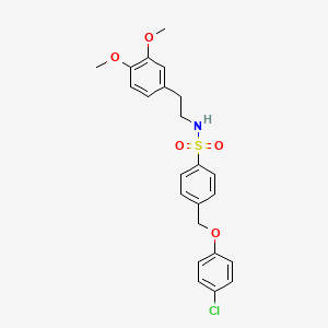 (2-(3,4-Dimethoxyphenyl)ethyl)((4-((4-chlorophenoxy)methyl)phenyl)sulfonyl)amine