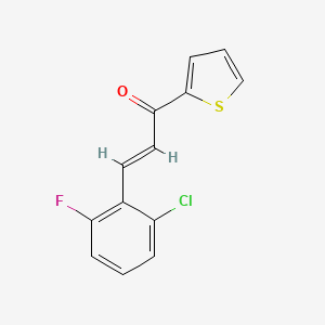 molecular formula C13H8ClFOS B6355651 (2E)-3-(2-Chloro-6-fluorophenyl)-1-(thiophen-2-yl)prop-2-en-1-one CAS No. 834912-59-3