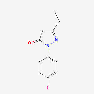 molecular formula C11H11FN2O B6355664 3-Ethyl-1-(4-fluorophenyl)-4,5-dihydro-1H-pyrazol-5-one CAS No. 1049162-32-4
