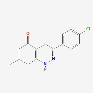 molecular formula C15H15ClN2O B6355679 3-(4-Chlorophenyl)-7-methyl-1,4,6,7,8-pentahydrocinnolin-5-one CAS No. 1023521-46-1