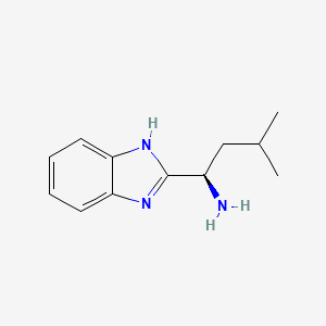 molecular formula C12H17N3 B6355690 (R)-(+)-2-(alpha-(i-Butyl)methanamine)-1H-benzimidazole;  98% (R)-i-Bu-BIMAH CAS No. 1235960-36-7