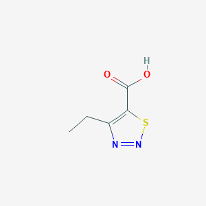 molecular formula C5H6N2O2S B063557 4-Ethyl-1,2,3-thiadiazole-5-carboxylic acid CAS No. 183302-40-1