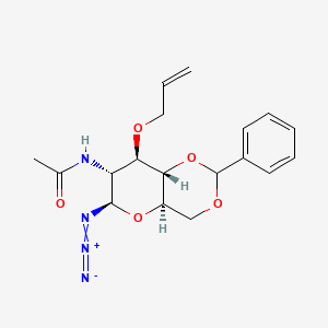 molecular formula C18H22N4O5 B6355883 N-[(4aR,6R,7R,8R,8aS)-6-azido-2-phenyl-8-prop-2-enoxy-4,4a,6,7,8,8a-hexahydropyrano[3,2-d][1,3]dioxin-7-yl]acetamide CAS No. 1452848-73-5