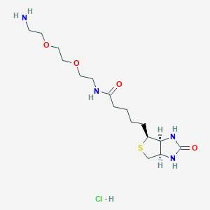 molecular formula C16H31ClN4O4S B6355943 N-(2-(2-(2-Aminoethoxy)ethoxy)ethyl)-5-((3aS,4S,6aR)-2-oxohexahydro-1H-thieno[3,4-d]imidazol-4-yl)pentanamide hydrochloride CAS No. 862373-14-6