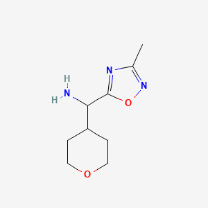 [(3-Methyl-1,2,4-oxadiazol-5-yl)(tetrahydro-2H-pyran-4-yl)methyl]amine hydrochloride