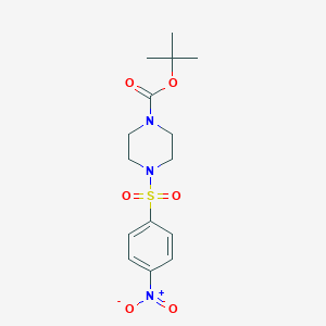 molecular formula C15H21N3O6S B063561 N-((4-Nitrophenyl)sulfonyl)-1-(tert-butyloxycarbonyl)piperazine CAS No. 173951-83-2