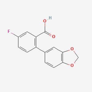 molecular formula C14H9FO4 B6356817 5-Fluoro-2-(3,4-methylenedioxyphenyl)benzoic acid CAS No. 1181609-18-6