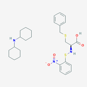 molecular formula C28H39N3O4S2 B6356950 N-(2-Nitrophenylsulfenyl)-S-benzyl-L-cysteine dicyclohexyxlammonium salt (Nps-L-Cys(Bzl)-OH.DCHA) CAS No. 7675-65-2