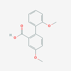 molecular formula C15H14O4 B6357221 5-Methoxy-2-(2-methoxyphenyl)benzoic acid, 95% CAS No. 42523-31-9