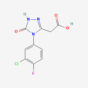 molecular formula C10H7ClFN3O3 B6357270 2-(4-(3-Chloro-4-fluorophenyl)-5-oxo-4,5-dihydro-1H-1,2,4-triazol-3-yl)acetic acid CAS No. 1431953-77-3