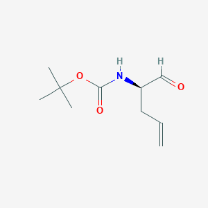 molecular formula C10H17NO3 B063573 Carbamic acid, [(1R)-1-formyl-3-butenyl]-, 1,1-dimethylethyl ester (9CI) CAS No. 179078-19-4