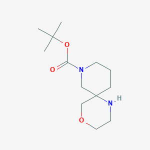 molecular formula C13H24N2O3 B6357624 tert-Butyl 4-oxa-1,8-diazaspiro[5.5]undecane-8-carboxylate CAS No. 1367698-33-6