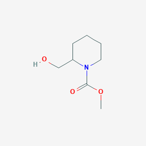 molecular formula C8H15NO3 B063579 Methyl 2-(hydroxymethyl)piperidine-1-carboxylate CAS No. 165104-66-5