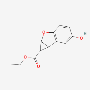 molecular formula C12H12O4 B6358017 ethyl 5-hydroxy-1a,6b-dihydro-1H-cyclopropa[b]benzofuran-1-carboxylate CAS No. 1643327-59-6