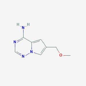 molecular formula C8H10N4O B6358052 6-(Methoxymethyl)pyrrolo[2,1-f][1,2,4]triazin-4-amine CAS No. 1443531-64-3