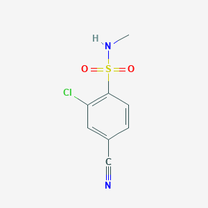 molecular formula C8H7ClN2O2S B6358108 2-Chloro-4-cyano-N-methylbenzene-1-sulfonamide CAS No. 1263277-64-0
