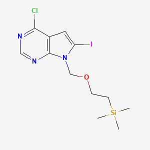 molecular formula C12H17ClIN3OSi B6358232 4-chloro-6-iodo-7-((2-(trimethylsilyl)ethoxy)methyl)-7H-pyrrolo[2,3-d]pyrimidine CAS No. 1404299-81-5