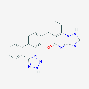 molecular formula C21H18N8O B063583 (1,2,4)Triazolo(1,5-a)pyrimidin-5(1H)-one, 7-ethyl-6-((2'-(1H-tetrazol-5-yl)(1,1'-biphenyl)-4-yl)methyl)- CAS No. 168152-88-3