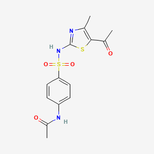 molecular formula C14H15N3O4S2 B6358545 N-(4-(((3-Acetyl-4-methyl-2,5-thiazolyl)amino)sulfonyl)phenyl)ethanamide CAS No. 100715-07-9