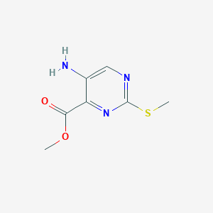 molecular formula C7H9N3O2S B6359547 Methyl 5-amino-2-(methylthio)pyrimidine-4-carboxylate CAS No. 1554422-53-5