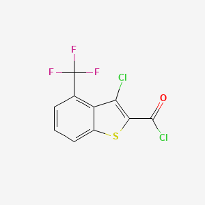 3-Chloro-4-(trifluoromethyl)-benzo[b]thiophene-2-carbonyl chloride, 90%