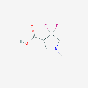 molecular formula C6H9F2NO2 B6359589 4,4-Difluoro-1-methylpyrrolidine-3-carboxylic acid CAS No. 1779842-14-6