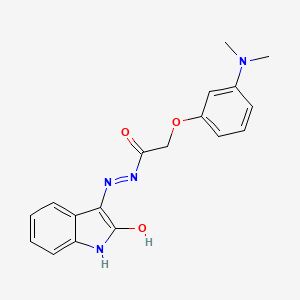 molecular formula C18H18N4O3 B6360338 N-(Aza(2-oxoindolin-3-ylidene)methyl)-2-(3-(dimethylamino)phenoxy)ethanamide CAS No. 1024579-29-0