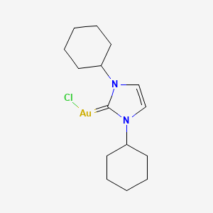 molecular formula C15H24AuClN2 B6360638 Chloro[1,3-bis(cyclohexyl)2H-imidazol-2-ylidene]gold(I) CAS No. 852445-87-5
