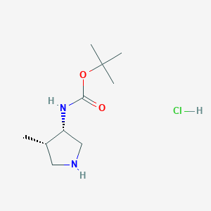 molecular formula C10H21ClN2O2 B6360819 tert-butyl ((3S,4S)-4-methylpyrrolidin-3-yl)carbamate hydrochloride CAS No. 2102410-18-2