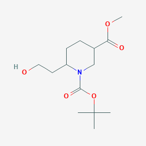 1-t-Butyl 3-methyl 6-(2-hydroxyethyl)piperidine-1,3-dicarboxylate