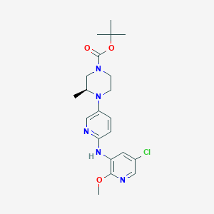 B6360992 t-Butyl (3S)-4-{6-[(5-chloro-2-methoxypyridin-3-yl)amino]pyridin-3-yl-3-methyl]piperazine-1-carboxylate CAS No. 1433854-85-3