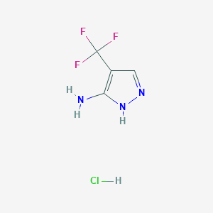 molecular formula C4H5ClF3N3 B6361179 4-(Trifluoromethyl)-1H-pyrazol-3-amine hydrochloride CAS No. 1956365-83-5