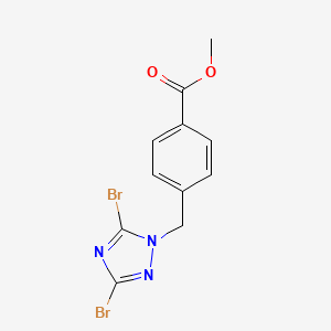 molecular formula C11H9Br2N3O2 B6362335 Methyl 4-[(3,5-dibromo-1H-1,2,4-triazol-1-yl)methyl]benzoate CAS No. 1240580-82-8