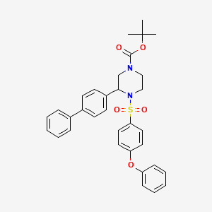 molecular formula C33H34N2O5S B6363156 tert-butyl 3-{[1,1'-biphenyl]-4-yl}-4-(4-phenoxybenzenesulfonyl)piperazine-1-carboxylate CAS No. 1253527-69-3