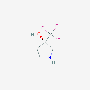 molecular formula C5H8F3NO B6363537 (3S)-3-(Trifluoromethyl)pyrrolidin-3-ol CAS No. 2091880-51-0