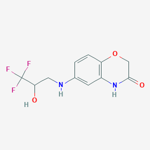 molecular formula C11H11F3N2O3 B6363627 6-[(3,3,3-Trifluoro-2-hydroxypropyl)amino]-2H-1,4-benzoxazin-3(4H)-one CAS No. 861208-01-7