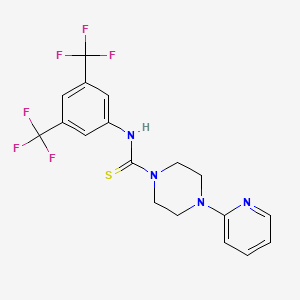 molecular formula C18H16F6N4S B6363631 N-[3,5-bis(trifluoromethyl)phenyl]-4-pyridin-2-ylpiperazine-1-carbothioamide CAS No. 1024572-84-6