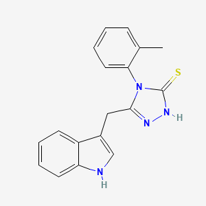 molecular formula C18H16N4S B6363639 5-(Indol-3-ylmethyl)-4-(2-methylphenyl)-1,2,4-triazole-3-thiol CAS No. 791717-18-5
